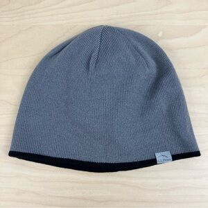 L.L. Bean Winter Beanie Hat Gray & Black Reversible Ski Cap Logo OSFA